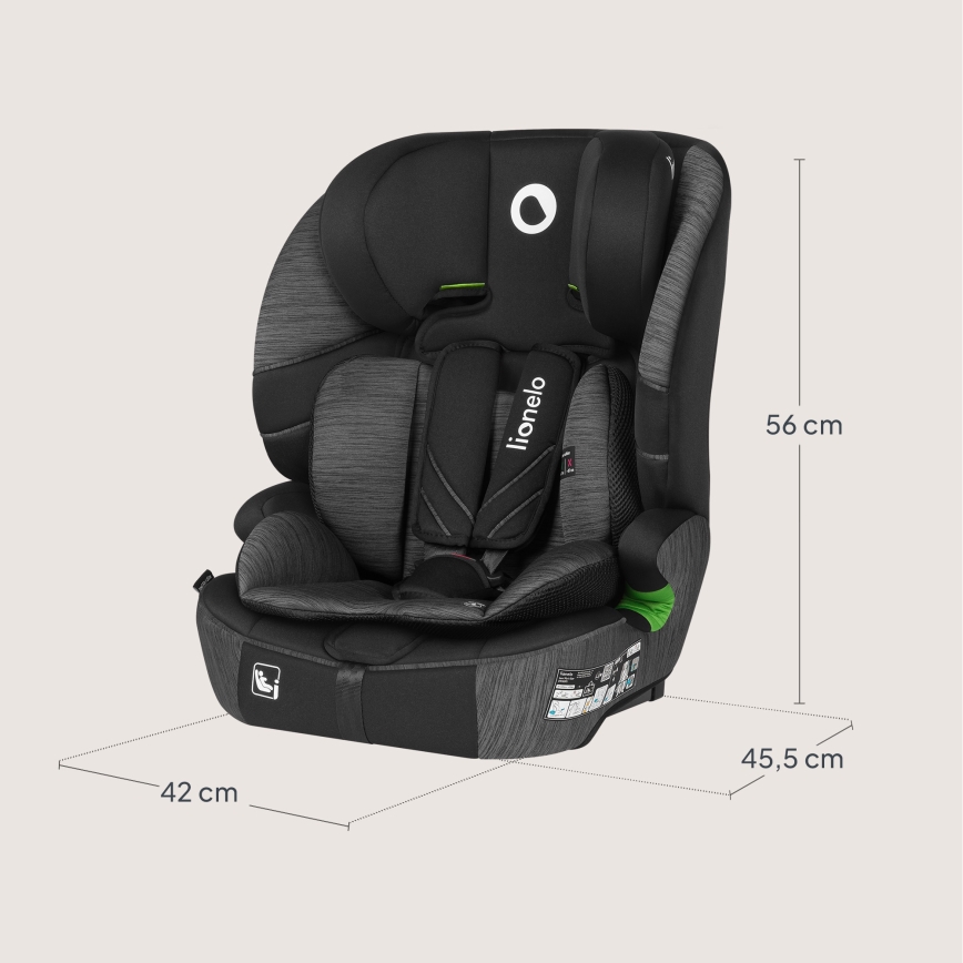 Lionelo - Siège auto LEVI FIX i-Size 76-150 cm Grey Stone