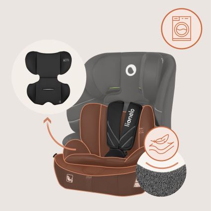 Lionelo - Siège auto LEVI FIX i-Size 76-150 cm Noir Carbone