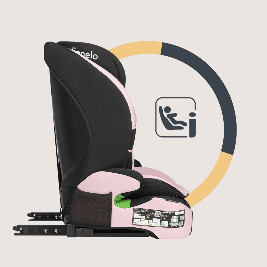 Lionelo - Siège auto LEVI FIX i-Size 76-150 cm Rose Bébé