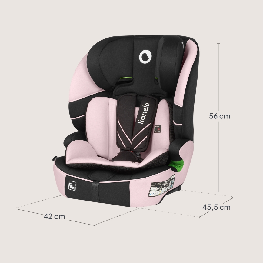 Lionelo - Siège auto LEVI FIX i-Size 76-150 cm Rose Bébé