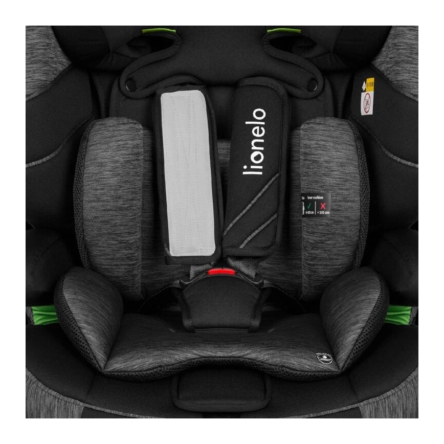 Lionelo - Siège auto LEVI ONE i-Taille 76-150 cm noir/gris