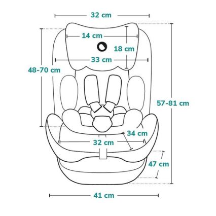 Lionelo - Siège-auto NEAL i-Size 100-150 cm Vert turquoise