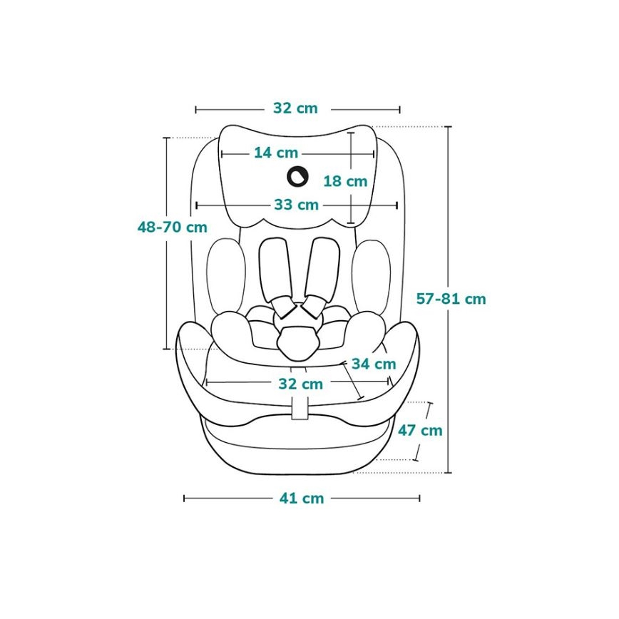 Lionelo - Siège-auto NEAL i-Size 100-150 cm Vert turquoise