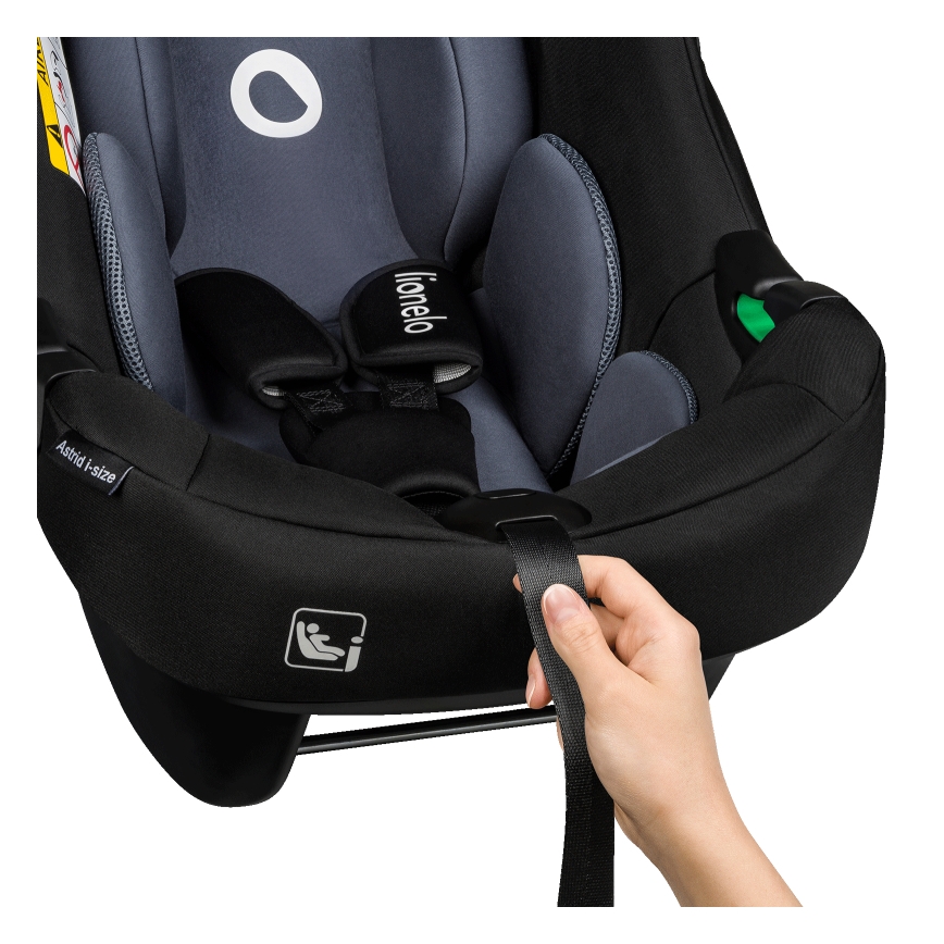 Lionelo - Siège auto pivotant avec base ASTRID SET i-Size 40-87 cm Noir Gris