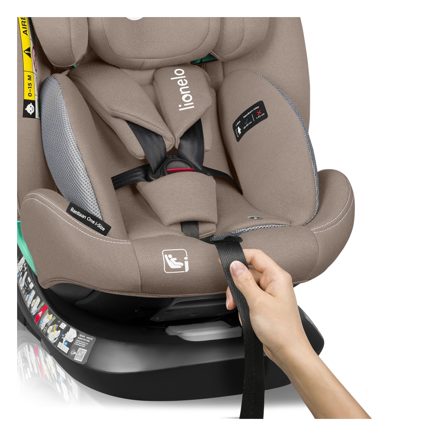 Lionelo - Siège auto pivotant avec base BASTIAAN ONE i-Size 40-150 cm beige sable
