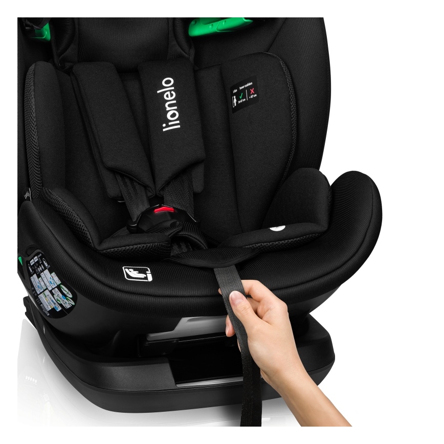 Lionelo - Siège-auto pivotant avec base LAVENDER i-Size 76-150 cm Noir Carbone