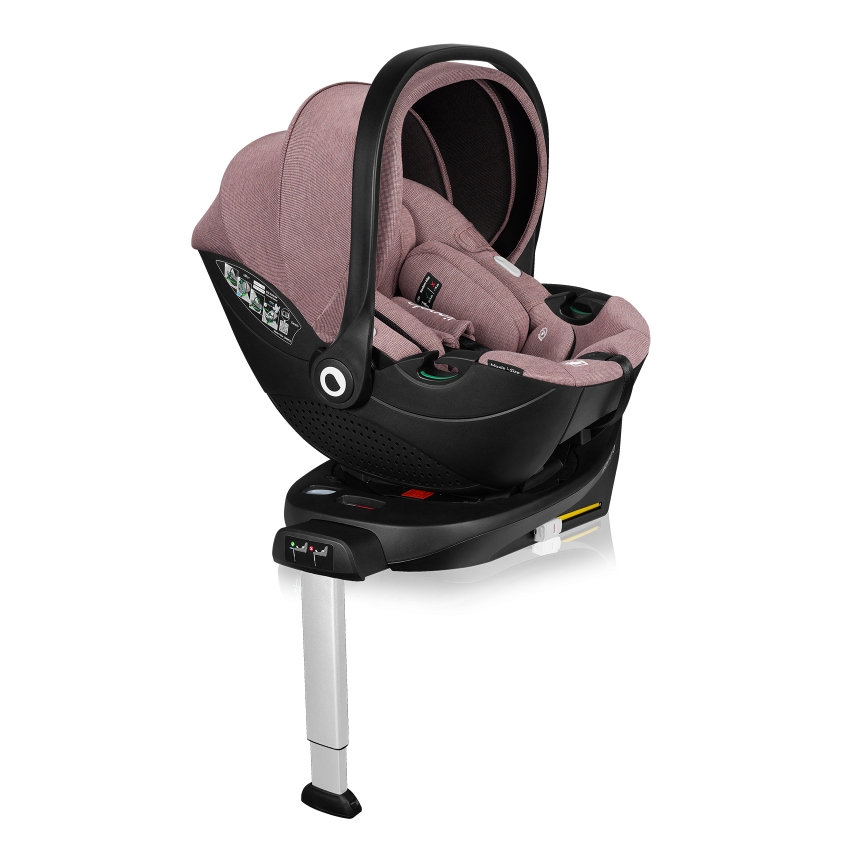 Lionelo - Siège-auto pivotant avec base MOXIE SET i-Size 40-87 cm Rose mauve