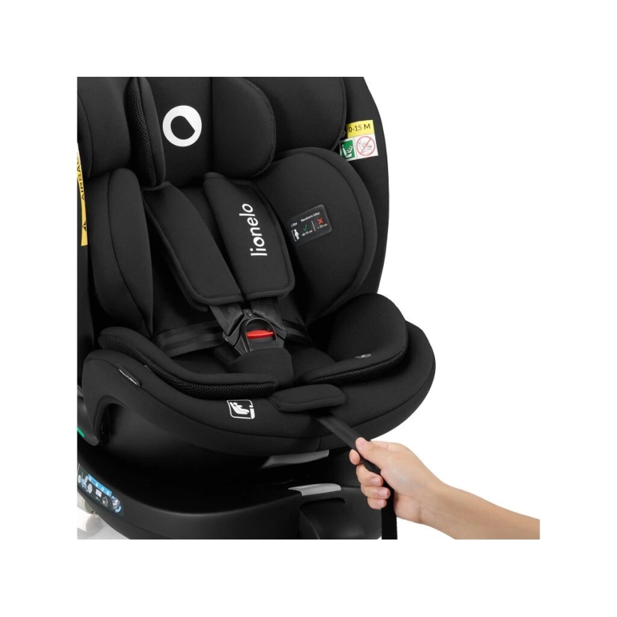 Lionelo - Siège-auto pivotant avec base NAVY i-Size 40-150 cm noir