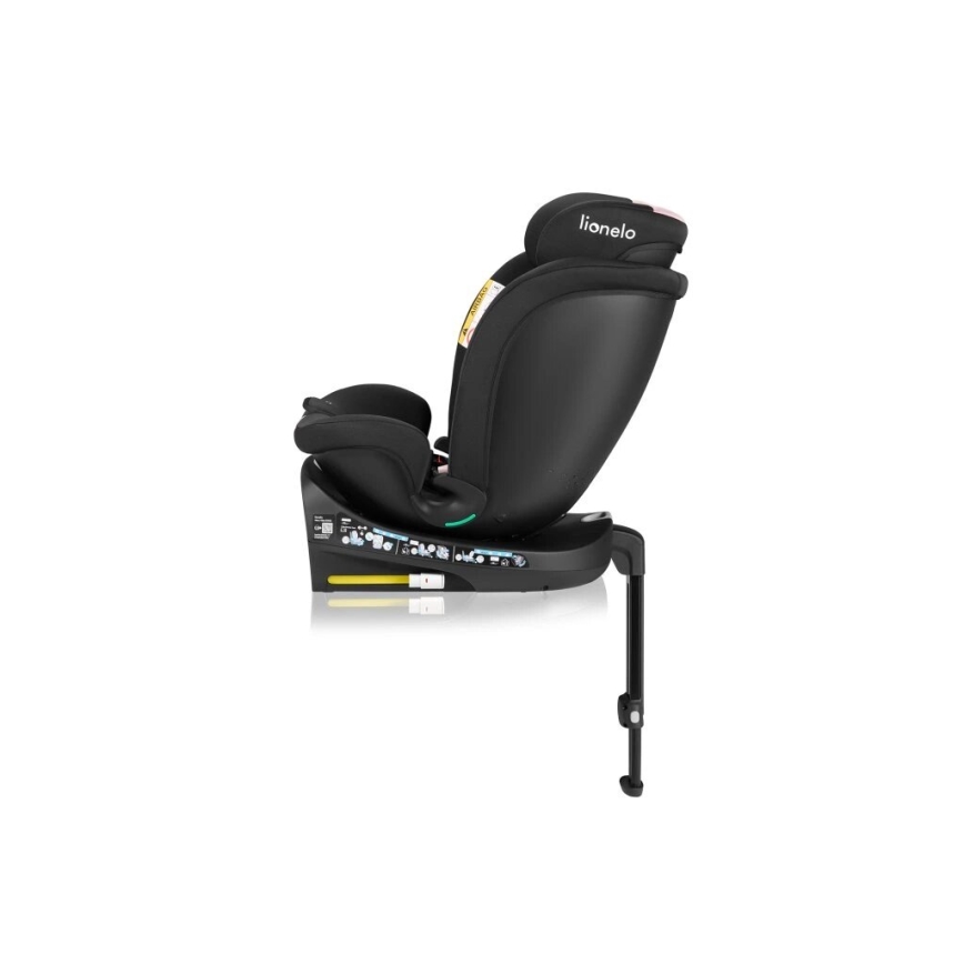 Lionelo - Siège-auto pivotant avec base NAVY i-Size 40-150 cm noir/rose