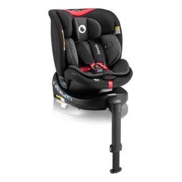 Lionelo - Siège-auto pivotant avec base NAVY i-Size 40-150 cm noir/rouge