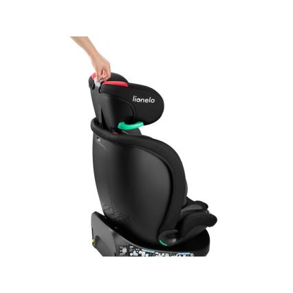 Lionelo - Siège-auto pivotant avec base NAVY i-Size 40-150 cm noir/rouge