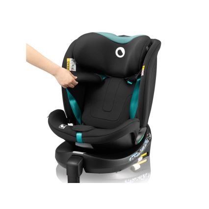 Lionelo - Siège auto pivotant avec base NAVY i-Size 40-150 cm noir/turquoise