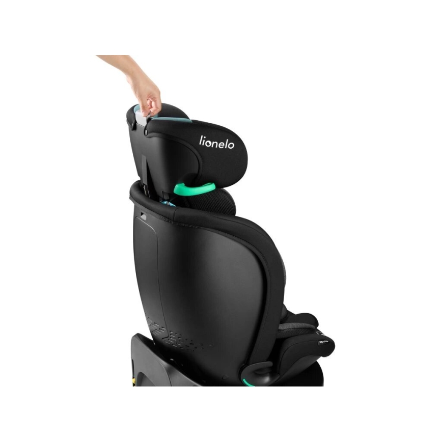 Lionelo - Siège auto pivotant avec base NAVY i-Size 40-150 cm noir/turquoise