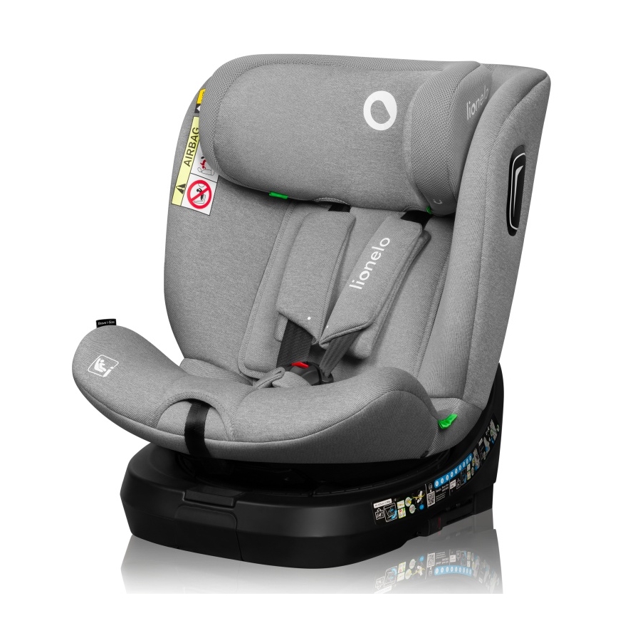 Lionelo - Siège-auto pivotant BRAVE i-Size avec base 40-150 cm Gris Stone