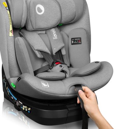 Lionelo - Siège-auto pivotant BRAVE i-Size avec base 40-150 cm Gris Stone