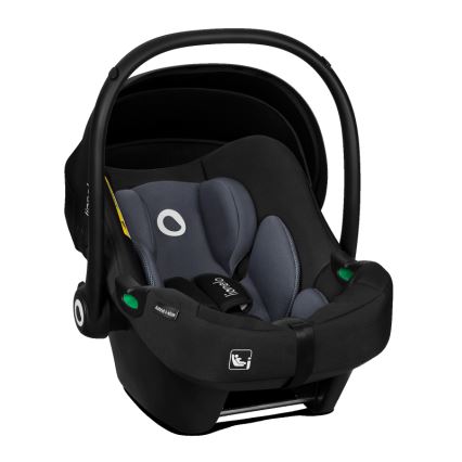Lionelo - Siège-auto rotatif avec base ASTRID SET i-Size 40-87 cm Noir/Gris