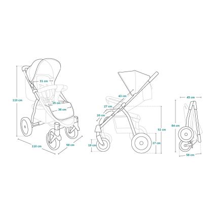 Lionelo - Sport-Kinderwagen ANNET PLUS schwarz