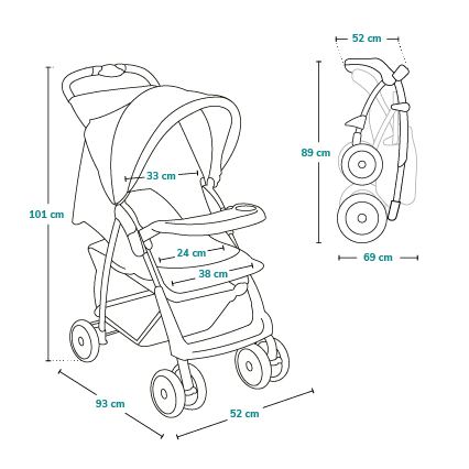 Lionelo - Sport-Kinderwagen EMMA PLUS beige/schwarz