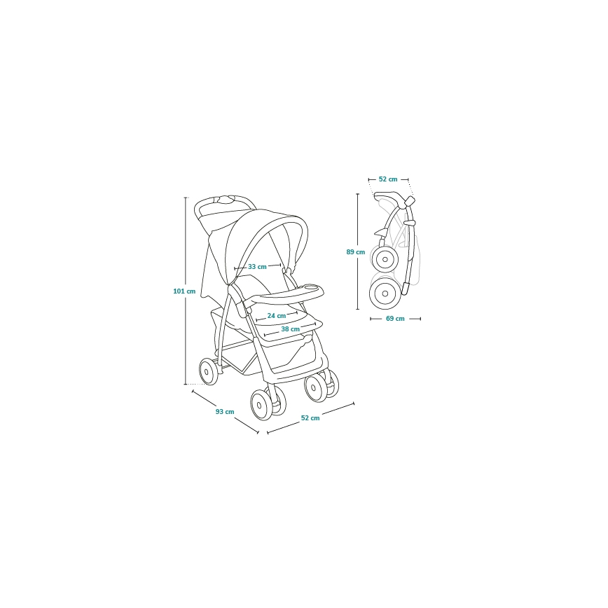 Lionelo - Sport-Kinderwagen EMMA PLUS beige/schwarz