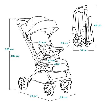 Lionelo - Sportkinderwagen CLOE schwarz/grau