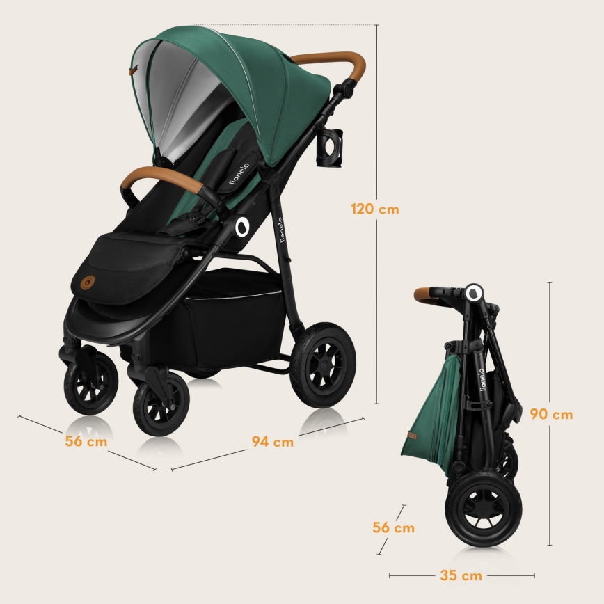 Lionelo - Sportkinderwagen NATT Smaragdgrün