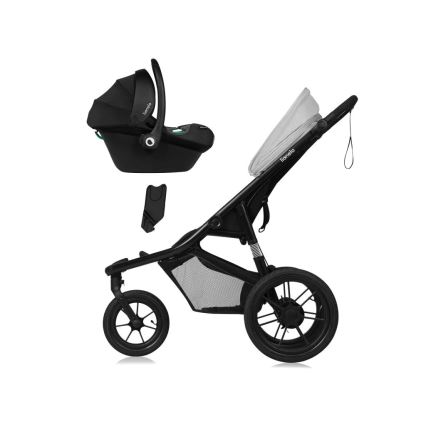 Lionelo - Sportlicher Kinderwagen AZURA schwarz/grau