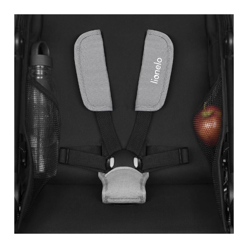 Lionelo - Sportlicher Kinderwagen AZURA schwarz/grau