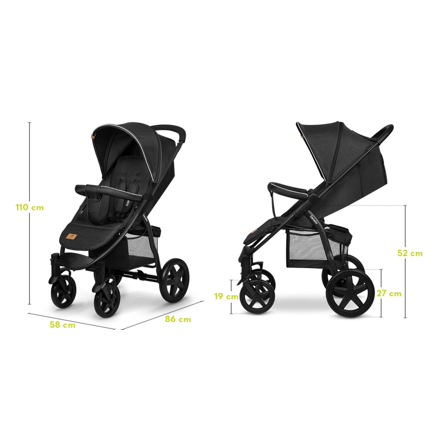 Lionelo - Sportwagen ANNET PLUS schwarz