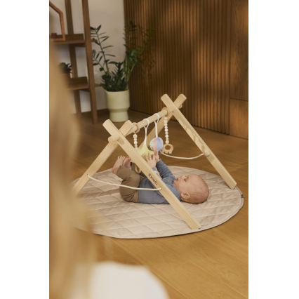 Lionelo - Tapis d'éveil pour bébé avec arche en bois ANIS