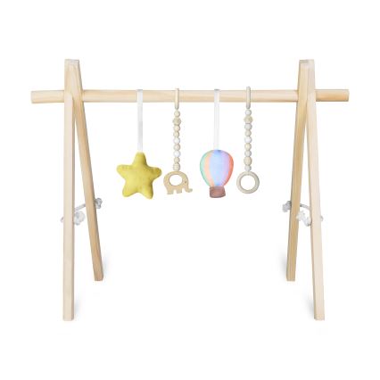 Lionelo - Tapis d'éveil pour bébé avec arche en bois ANIS