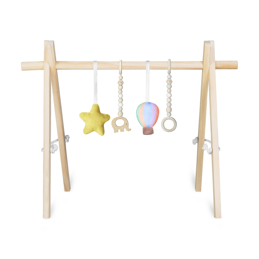 Lionelo - Tapis d'éveil pour bébé avec arche en bois ANIS