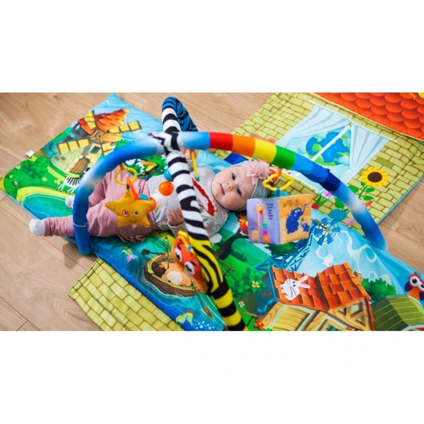 Lionelo - Tapis d'éveil pour bébé avec maisonnette AGNES PLUS