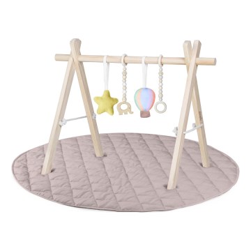 Lionelo - Tappetino da gioco per bambini con arco in legno ANIS