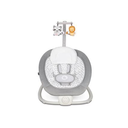 Lionelo - Transat vibrant pour bébé avec mélodie PASCAL 2xAA gris
