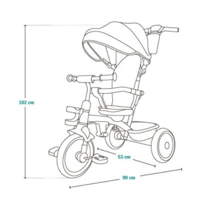 Lionelo - Triciclo per bambini BERRY Grey Stone
