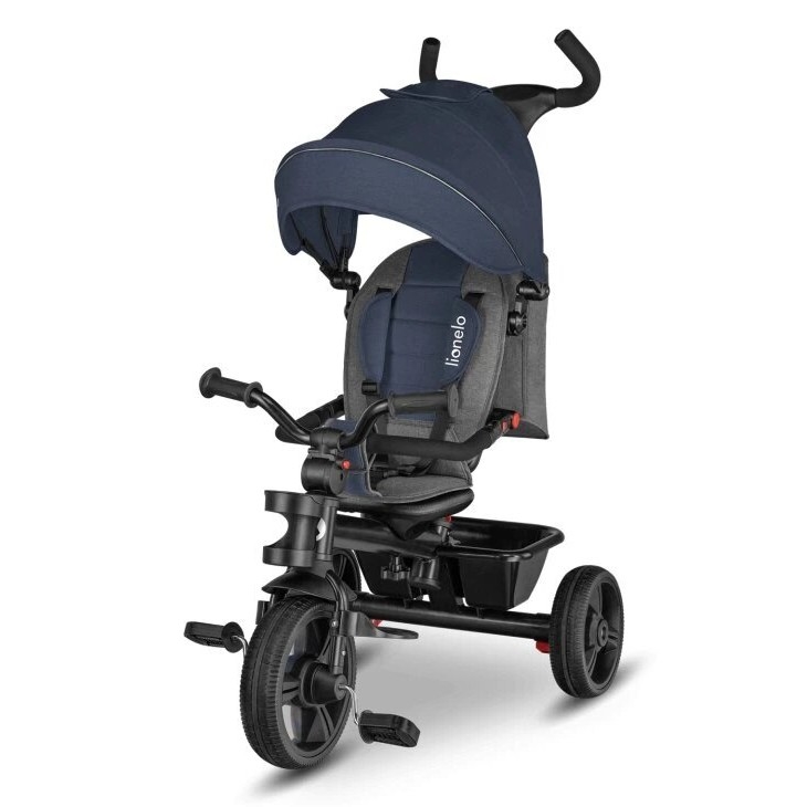Lionelo - Triciclo per bambini HAARI blu scuro/grigio