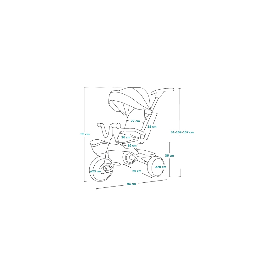 Lionelo - Triciclo per bambini HAARI blu scuro/grigio