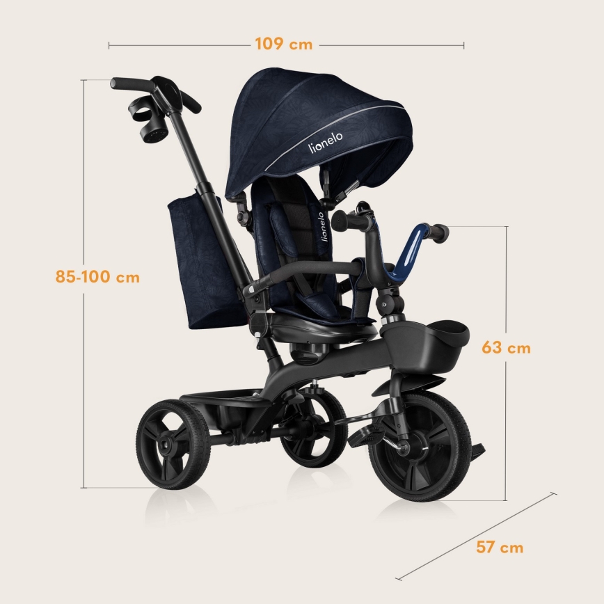 Lionelo - Triciclo per bambini KORI Blu Navy