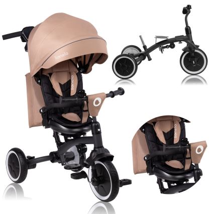 Lionelo - Triciclo per bambini TRIS PLUS Beige Sabbia