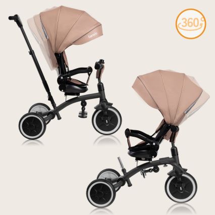 Lionelo - Triciclo per bambini TRIS PLUS Beige Sabbia