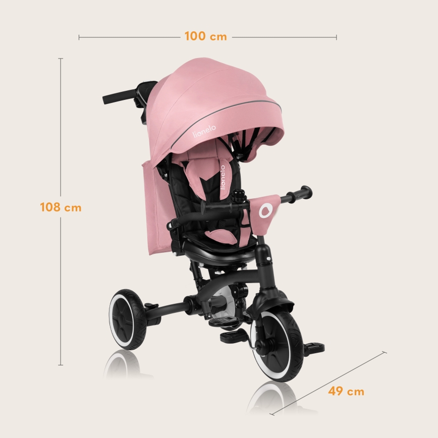 Lionelo - Tricycle pour enfant TRIS PLUS Rose
