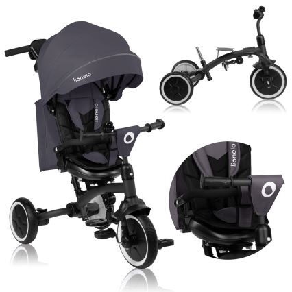 Lionelo - Tricycle TRIS PLUS pour enfants, Gris pierre