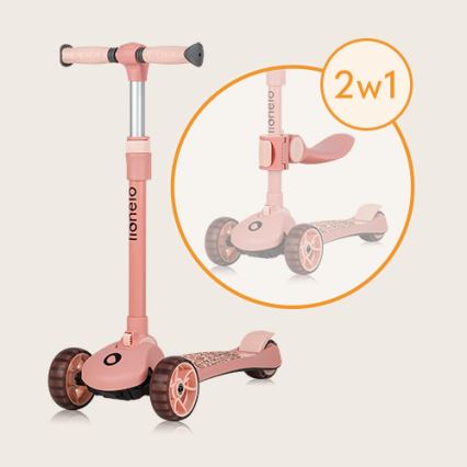 Lionelo - Trottinette 2-en-1 pour enfant FRANKY rose