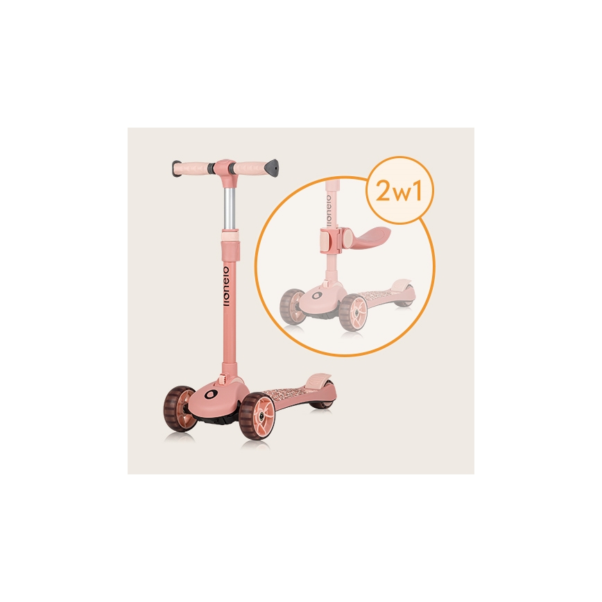 Lionelo - Trottinette 2-en-1 pour enfant FRANKY rose