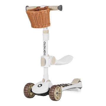 Lionelo - Trottinette 2 en 1 pour enfants FRANKY blanc/beige