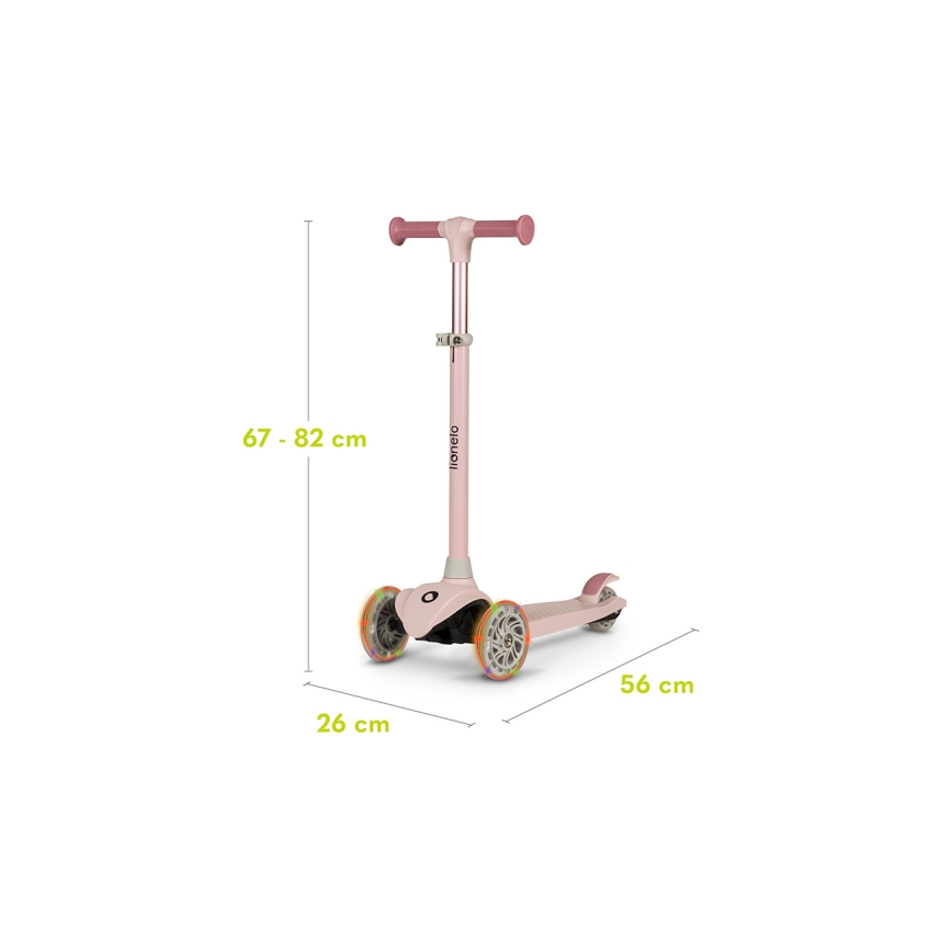 Lionelo - Trottinette pour enfants JESSY 3xAA rose