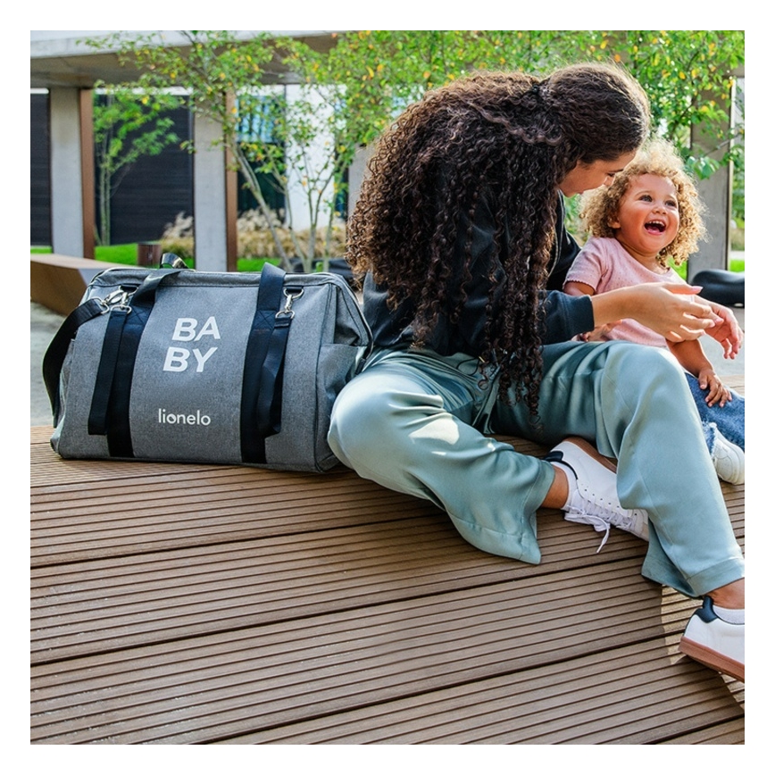 Lionelo - Wickeltasche für den Kinderwagen IDA Grey Concrete