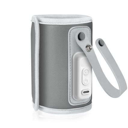 Lionelo - Wiederaufladbarer Flaschenwärmer THERMUP GO 18W/5V Grau/Silber