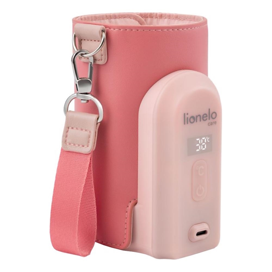 Lionelo - Wiederaufladbarer Flaschenwärmer THERMUP GO EVO 18W/5V rosa