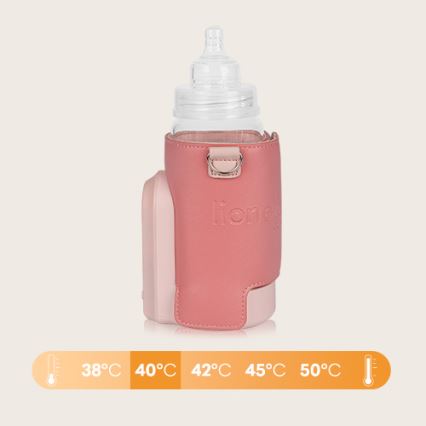Lionelo - Wiederaufladbarer Flaschenwärmer THERMUP GO EVO 18W/5V rosa